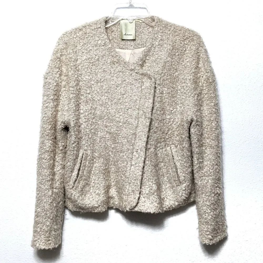 Anthropologie ELEVENSES Wool Blend Fuzzy Moto Jacket M